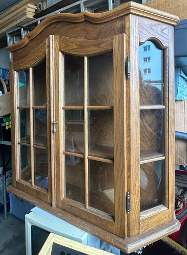 Holz wandvitrine braun - wandvitrine, 2