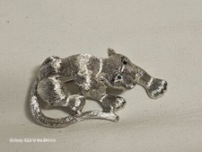 Pierre Lang Panther Brosche/Anhänger Rhodiniert Silber m.grünen Strasssteine