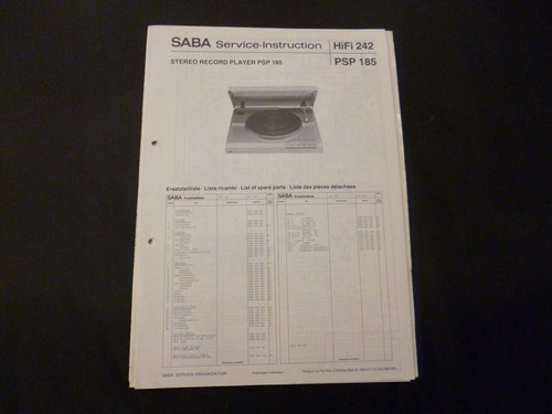 Original service manual - original, saba