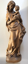 Holzfigur Madonna mit Kind ca