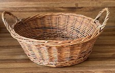 Runder Osterkorb/Dekokorb/Pflanzkorb/Brotkorb mit Tragegriffe Braun