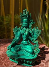 GRÜNE Tara Statue TÜRKIS aus Nepal für den Hausaltar 15cm