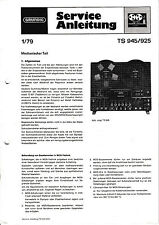 Service Manual-Anleitung für Grundig TS 945/TK 925 