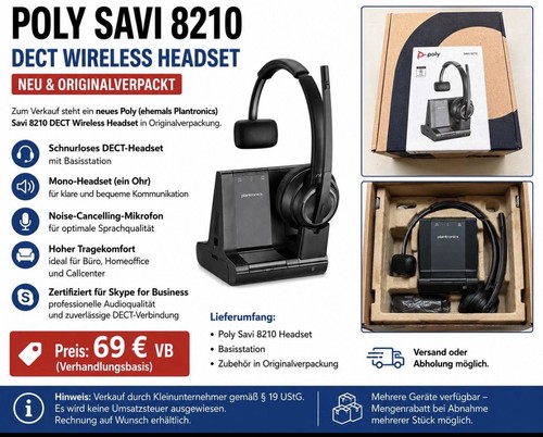 Poly savi 8210 dect wireless - 8210,