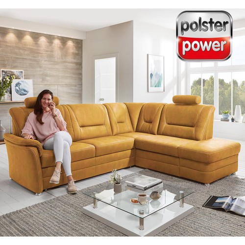 Polsterpower ecksofa gelb - -,