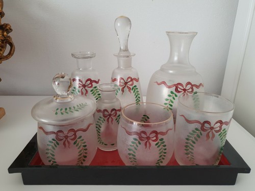 Jugendstil satiniert glas - (k1),