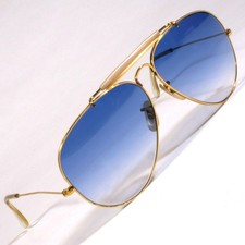 Vintage Ray-Ban Outdoorsman Aviator Shooter Gold Blau Verlauf Sonnenbrille