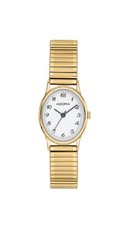 Adora Armbanduhr Damen gelbgoldfarben Analog Edelstahl Zugband Quarz