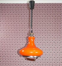 Deckenlampe Pendelzug Space Age 70er ORANGE ÜberfangGlas pop art Panton 70s