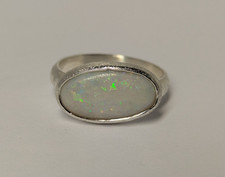 Großer Opal Ring in 925 Silber Handarbeit schöne intensive Farben Multi Color