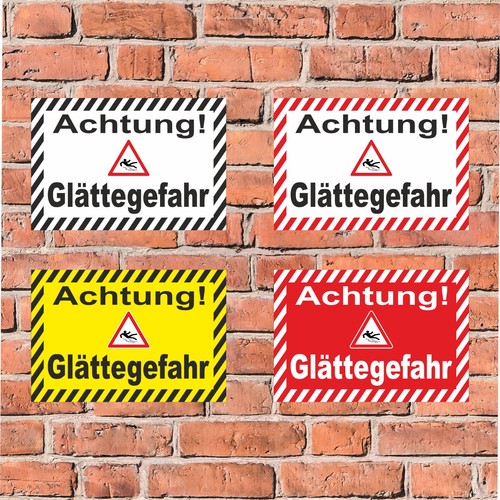Schild achtung glättegefahr - schild,