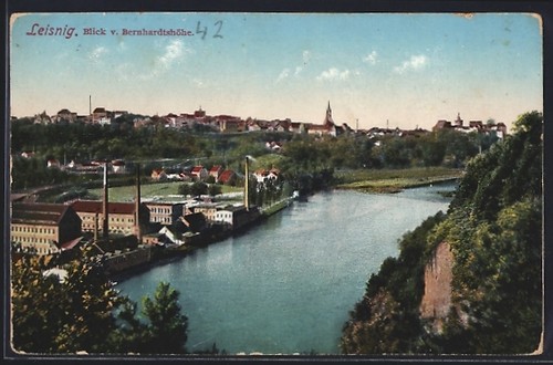 Ansichtskarte leisnig blick - ansichtskarte, leisnig,