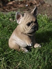 Deko Figur französische Bulldogge 20cm Welpe Puppy Gartenfigur Bully Hundefigur