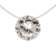 1 Nylon Kette mit schwebenden Stein Strass Strassstein Zirkonia transparent