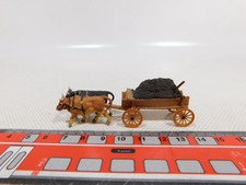 Preiser H0 1:87 Modell Mistwagen Gespann mit Ochsen teilweise Holz #EB2-0,5