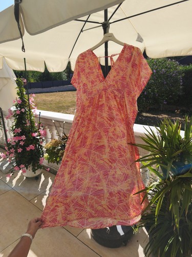 Kleid seidenkleid orange - orange, pink