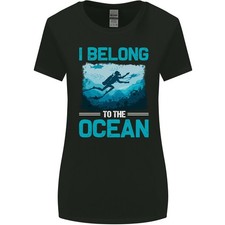 Ich Gehöre Zum Ozean Tauchen Taucher Tauch Damen Weiter Schnitt T-Shirt