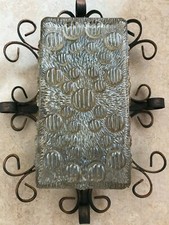 2 schmiedeeiserne Wandlampen Deckenlampe schwarz-kupferfarben 38x28x11