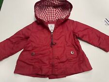 JACADI schicke Jacke Mäntelchen Gr. 2A (2 Jahre) Rot Mädchen Kapuze Mantel #PAT