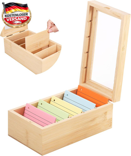 Holz karteikartenbox mit - holz-karteikartenbox,