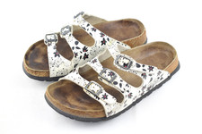 Papillio by Birkenstock Florida Weiß Blumenmuster EU 38 Sandale schmal gebraucht