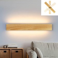 Holz LED innen Wandlampe Up Down Design 52cm Wandleuchte Modern Warmweiß