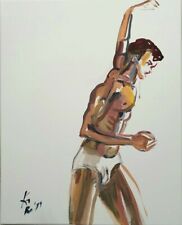 ORIGINAL Acryl Mann Aktmalerei Erotik Figur Schlafzimmer bedroom ready to hang