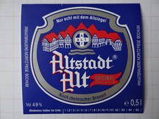 älteres Bieretikett- Privatbrauerei Moritz Fiege, Bochum, NRW, Germany