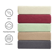 Winterflausch Spannbettlaken Betttuch Bettlaken 80% Baumwolle Premium Kuschelig