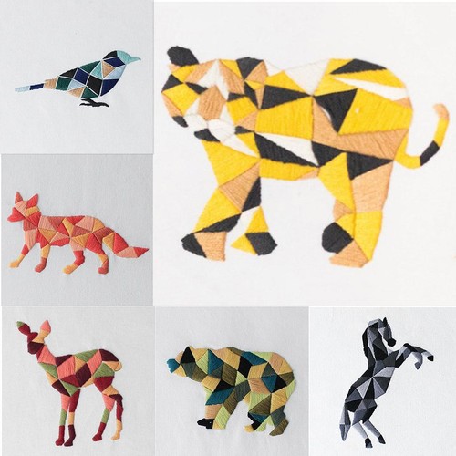 Tiere stickerei - 3d,