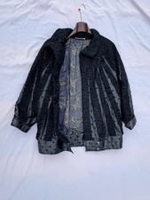 Persianer Jacke Pelz mit getupftem Ledereinsatz, Echtpelz, Mantel, Kurzmantel