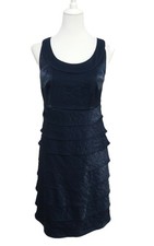 #66 ♥ Dunkelblaues Kleid mit Volants, sehr schöner Stoff Gr.38 von bpc ♥