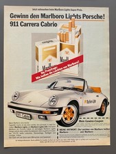 Marlboro Lights Porsche 911 Carrera Cabrio 1985 Vintage Ad Werbung Reklame