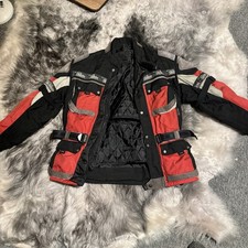 Motorradjacke Touring rot/schwarz, Liner, Protectors