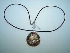 Blume des Lebens Orgon Orgonit Anhänger für Kette Gold Kupfer Messing Lapis 