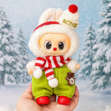 🎁 Weihnachts-Elf Outfit – 17 cm Bunny Doll Kleidung Set 🎁 Labubu 