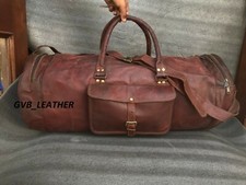 Herren Original Leder Fitness Duffel Vielseitig Reise Wochenende Übernacht Bag