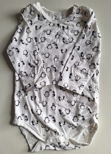 Baby Body Gr. 74/80 Topomini weiß mit Pinguinen