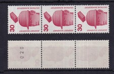 Bund 698 a RM 3er Streifen gerade schwarze Nr. 300er Rolle Unfall 30 Pf **