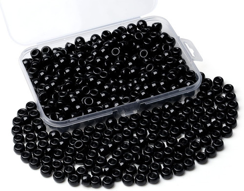 Schwarze pony beads - schwarze,