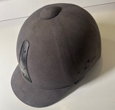 Loesdau Reithelm Größe 52 Grau Samtoptik mit Belüftung Unisex