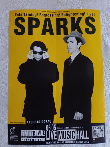 Sparks konzertplakat mai 20 - sparks, 6.mai