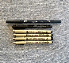 Handlettering Stifte Starter Set schwarz: Tombow ABT + PITT Artist Pen + Micron