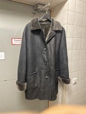 Eleganter Leder Pelzmantel Echt Pelz Braun