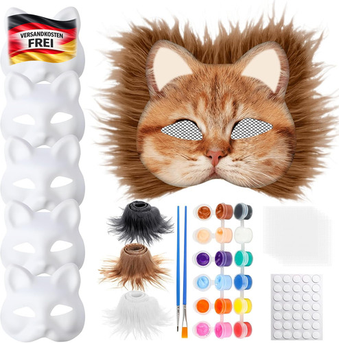 Katzenmaske diy set - katzenmaske, mit