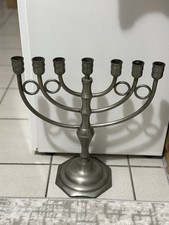 Menora Aus Zinn - 7armig - Judentum - Sammler - Jüdischer Kerzenständer-Leuchter