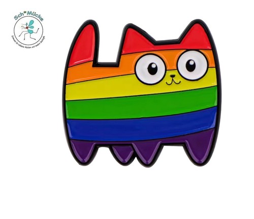 Anstecker regenbogen katze - anstecker, regenbogen-katze