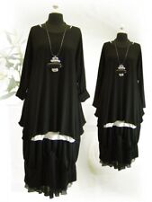 LAGENLOOK Basic Long Shirt Tunika schwarz 44 46 48 50 52 54 56 58 L-XL-XXL-XXXL