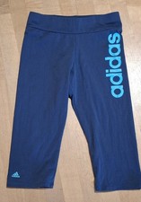 Adidas Sporthose Fitnesshose Gymnastik 3/4 Hose blau türkis 14- 15Y 170 ( 164 )