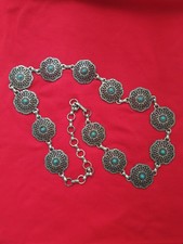 Damen Gürtel Vintage aus silberfarbenem Metall